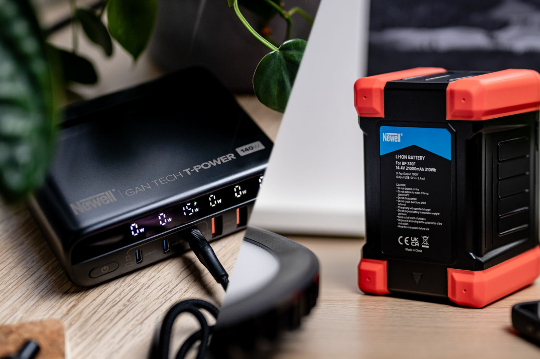 Nowe akcesoria Newell - ładowarka USB GaN Tech T-Power 140 W i bateria V-Mount BP-310F