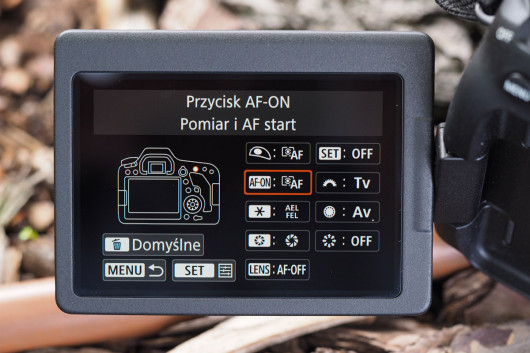 Menu personalizacji modelu EOS 6D Mark II
