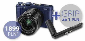 Fujifilm X-A1 z obiektywem XC 16-50 mm - grip za złotówkę