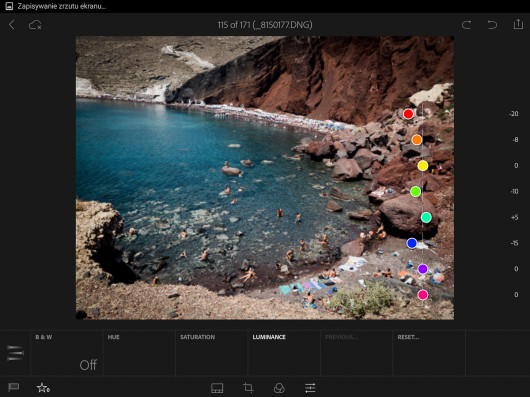 Adobe Lightroom Mobile - Luminance