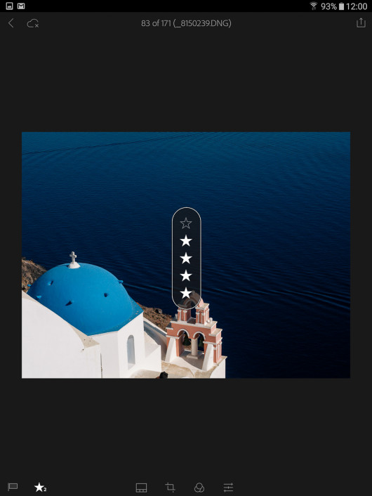 Adobe Lightroom Mobile - system ocen (gwiazdki)