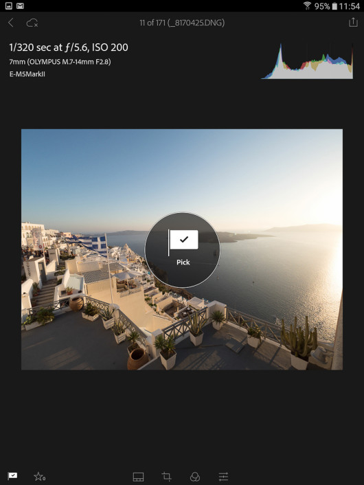 Adobe Lightroom Mobile - system ocen (flagi)
