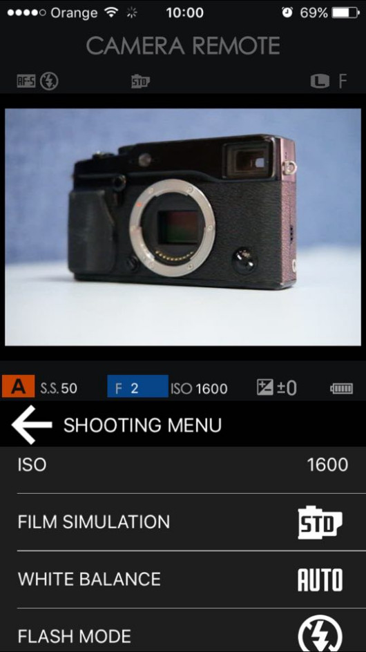 Fujifilm X-Pro2 - aplikacja Camera Remote