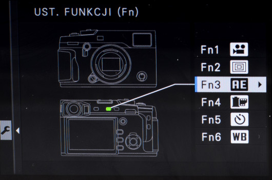 Fujifilm X-Pro2 - ustawienia przycisków funkcyjnych w menu aparatu