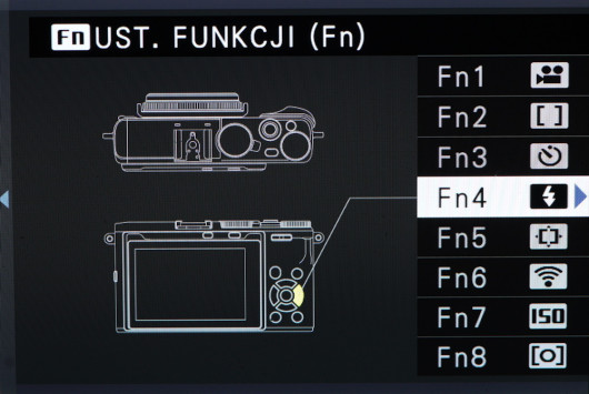 Własne funkcje możemy przypisać aż do 8 przycisków na obudowie aparatu Fujifilm X70