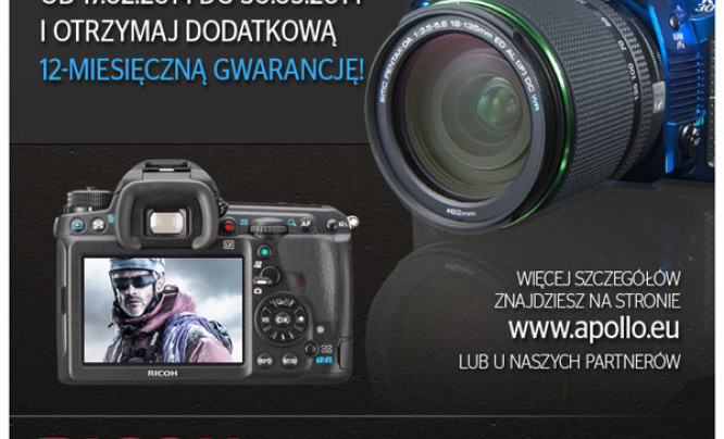  Dodatkowy rok gwarancji na lustrzanki Pentax