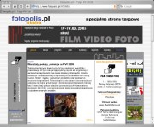 Strona na targi Film Video Foto 2005