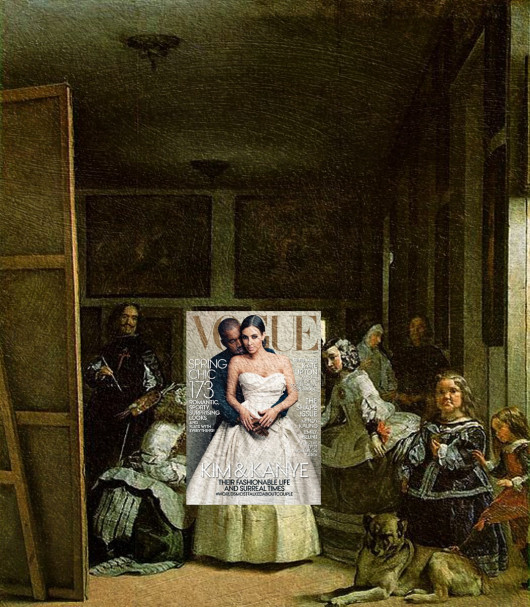 Kim Kardashian and Kanye West, Vogue April 2014 + Las Meninas (The Maids of Honour)by Diego Velázquez