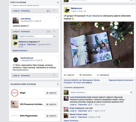 Zróżnicowany rodzaj treści. Są zdjęcia z sesji, zdjęcia publikacji, a także backstage.