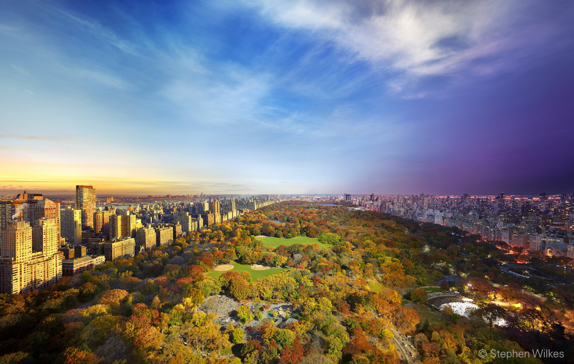 fot. Stephen Wilkes / Central Park widziany z Essex House, Nowy Jork, 2014