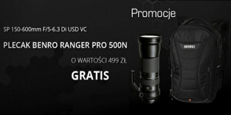 Plecak gratis przy zakupie obiektywu Tamron 150-600 mm f/5-6,3 Di USD VC