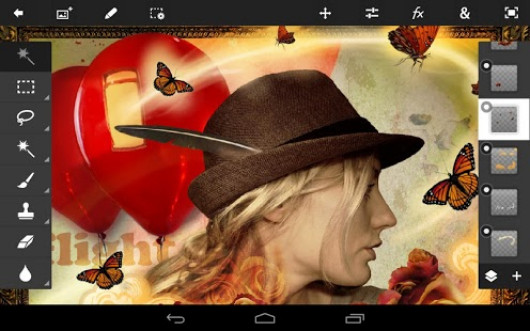 interfejs programu Photoshop Touch