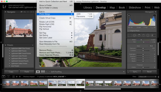 Adobe Lightroom 6 - tworzenie zdjęcia panoramicznego