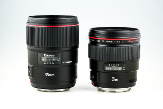 Canon EF 35 mm f/1.4 II USM (po lewej) vs Canon EF 35 mm f/1.4 USM (po prawej)