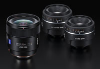 Sony DT 35 mm f/1,8 SAM, 85 mm f/2,8 SAM i Zeiss Distagon T* 24 mm f/2 ZA SSM