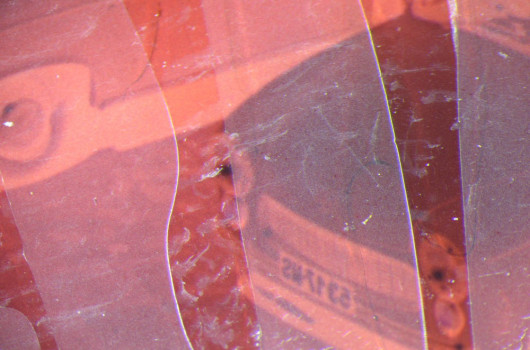Fotografia mikroskopowa, fragment kliszy fotograficznej, fot. M. Suprunik