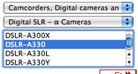 Sony A330 na oficjalnej stronie Sony