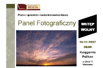 Panel fotograficzny w księgarni Pelikan