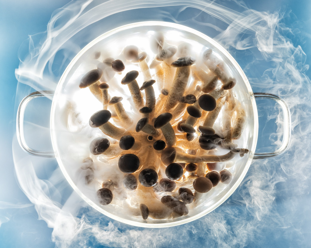 Fot. Diego Papagna, "Sky Mushrooms", nagroda w kat. Production Paradise Previously Published / World Food Photography Awards by Bimi 2025