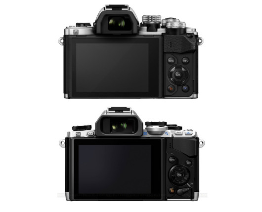 Na górze OM-D E-M10 Mark II, na dole E-M10